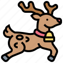 animal, christmas, reindeer, santa, sleigh 