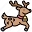animal, christmas, reindeer, santa, sleigh 