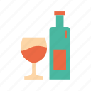 wine, glass, bottle, party, celebration
