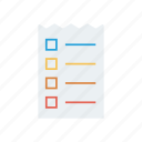 checklist, document, page, paper