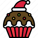 christmas, food, cup cake, santa hat, xmas 