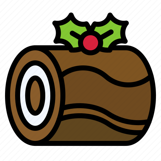Christmas, food, yule, xmas, log cake icon - Download on Iconfinder