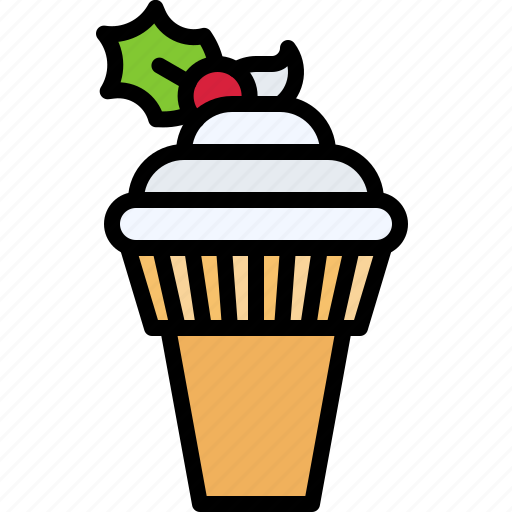 Christmas, food, soft serve, frozen dairy, waffle, cone icon - Download on Iconfinder