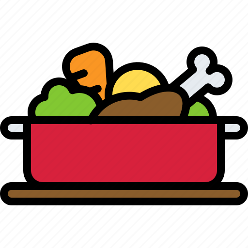 Christmas, food, hot pot, chicken, stew, cooking, vegetable icon - Download on Iconfinder