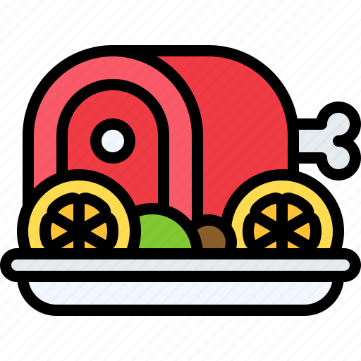 Christmas, food, ham leg, restaurant, dinner icon - Download on Iconfinder