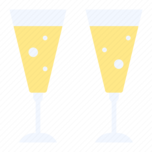 Christmas, champagne, glass, wine, celebration, new year, couple icon - Download on Iconfinder