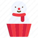 christmas, food, snowman, cupcake, xmas