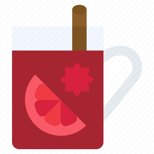 Christmas, food, mulled wine, red, hot, drink, xmas icon - Download on Iconfinder