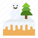 christmas, food, cake, piece, snowman, bakery, xmas