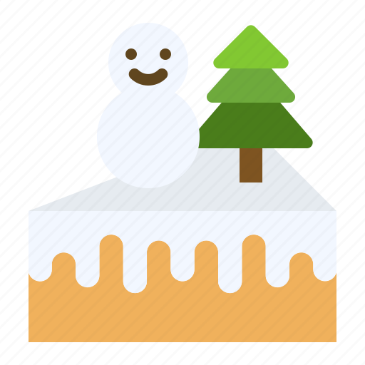 Christmas, food, cake, piece, snowman, bakery, xmas icon - Download on Iconfinder