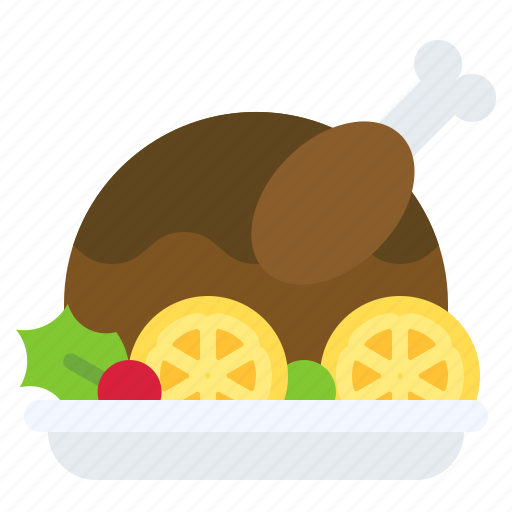 Christmas, food, roasted chicken, turkey, dinner, lemon icon - Download on Iconfinder