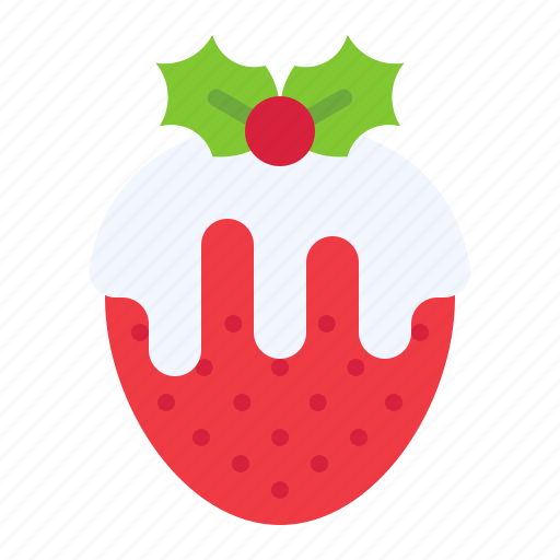 Christmas, food, strawberry, strawberrie, fondue, white chocolate, sugar coating icon - Download on Iconfinder