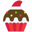 christmas, food, cupcake, santa, hat, xmas