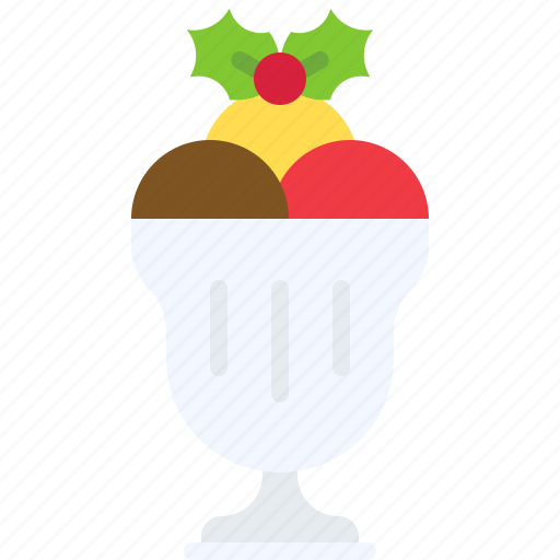 Christmas, food, sundae, vanil, icecream, xmas icon - Download on Iconfinder