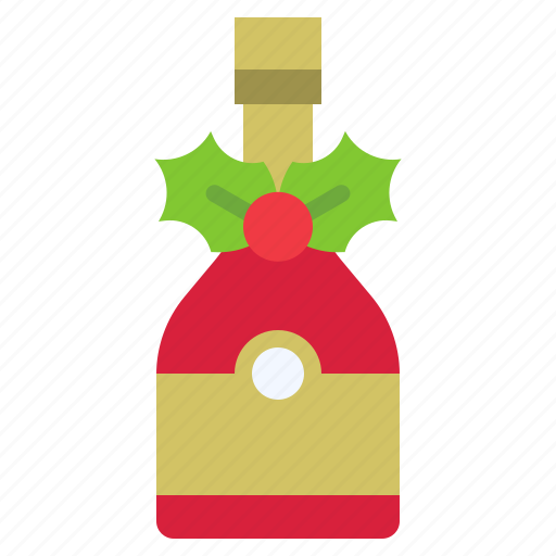 Christmas, food, champagne, wine, red, connag, bottle icon - Download on Iconfinder