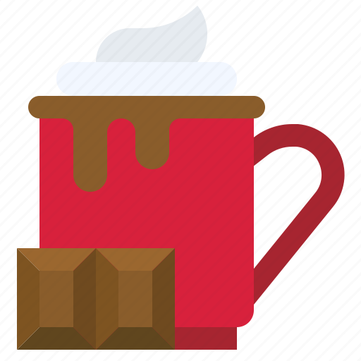 Christmas, food, hot chocolate, moccha, whip cream icon - Download on Iconfinder