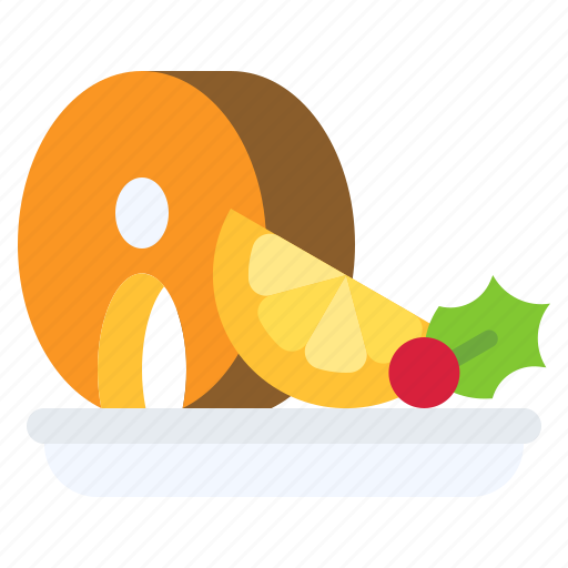 Christmas, food, salmon, grilled, dinner, seafood icon - Download on Iconfinder
