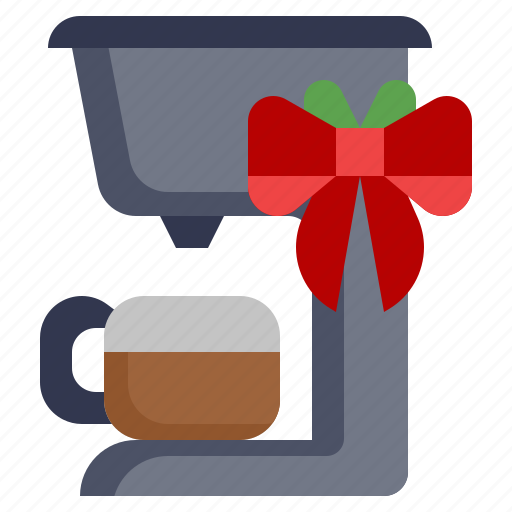Coffee, machine, food, restaurant, gift, christmas, bow icon - Download on Iconfinder