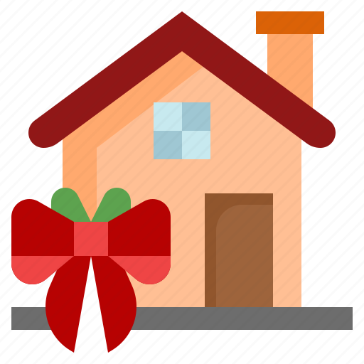 Home, buildings, gift, christmas, bow icon - Download on Iconfinder