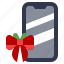 smartphone, technology, gift, christmas, bow 