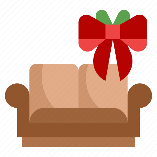 Sofa, furniture, and, household, gift, christmas, bow icon - Download on Iconfinder