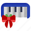 toy, piano, gift, christmas, bow 