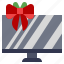 tv, television, electronics, gift, bow 