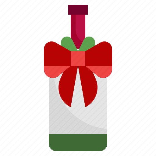 Wine, party, gift, christmas, bow icon - Download on Iconfinder