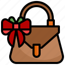 bag, handbag, gift, bow, woman