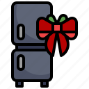 fridge, furniture, and, household, gift, christmas, bow