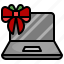 laptop, electric, gift, christmas, bow 