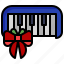 toy, piano, gift, christmas, bow 