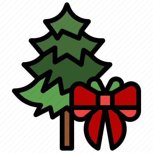 Tree, pine, gift, christmas, bow icon - Download on Iconfinder