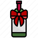wine, party, gift, christmas, bow