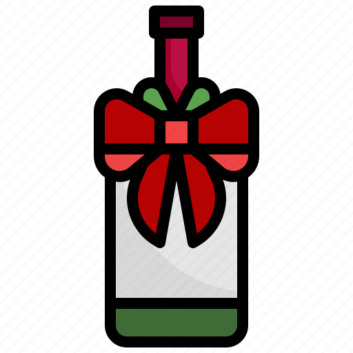 Wine, party, gift, christmas, bow icon - Download on Iconfinder