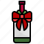 wine, party, gift, christmas, bow 