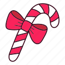 bow, candy, cane, christmas, gift