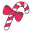 bow, candy, cane, christmas, gift 