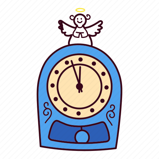 Angel, christmas, clock, midnight icon - Download on Iconfinder