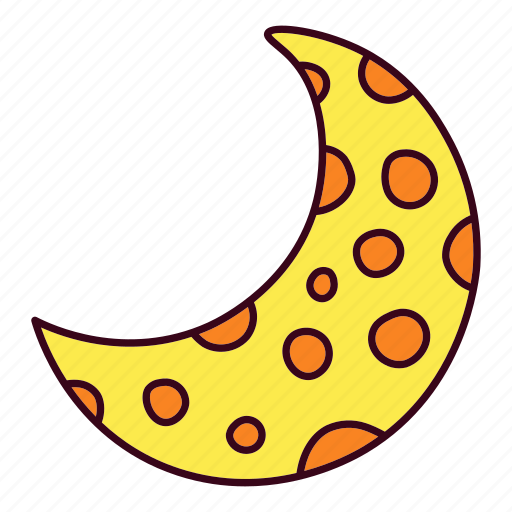 Cheese, crater, crescent, moon, night icon - Download on Iconfinder