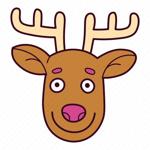 Animal, antlers, christmas, deer, face, reindeer icon - Download on Iconfinder
