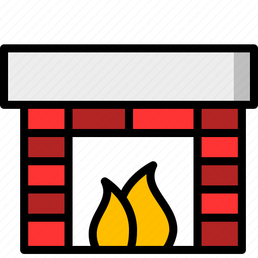 Brick, christmas, fire, fireplace, socks icon - Download on Iconfinder