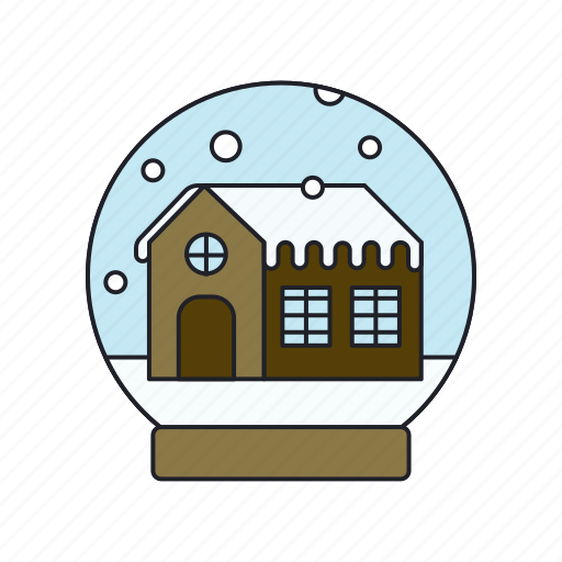 Decoration, glass, house, snowball, winter icon - Download on Iconfinder