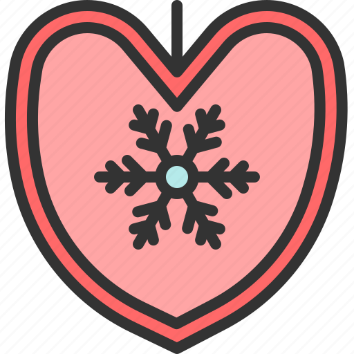 Heart, snow, flake, winter, pendant, celebration, christmas icon - Download on Iconfinder