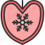 heart, snow, flake, winter, pendant, celebration, christmas 