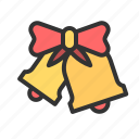 bellstraditional, bow, ribbon, bell, christmas, holly, twin bells