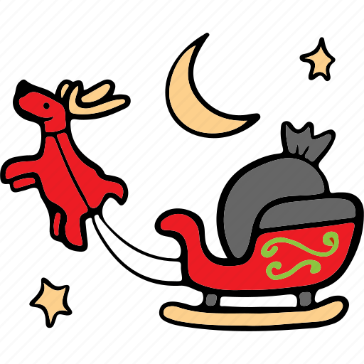 Sled, xmas, santa, christmas, present, holiday, winter icon - Download on Iconfinder