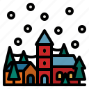 home, town, house, building, snow