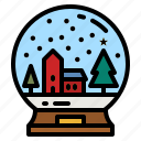 snow, globe, christmas, ornament, decoration