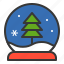 christmas, pine, snow globe, winter, xmas 